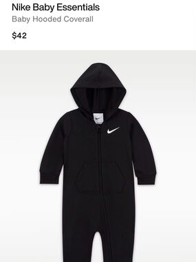 Nike Black Baby Hooded Coverall